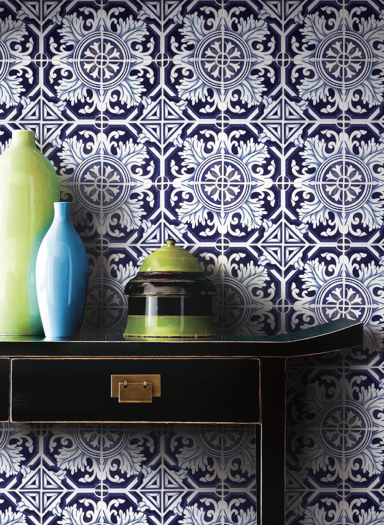 ADELGADE BLUE PATTERN WALL TILE Ceramic Surfaces Studio