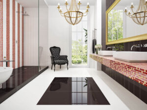Gloss Rado Red Glass Mosaic 23x23mm. 33369