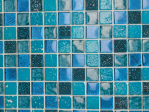Gloss Pinto Blue Glass Mosaic 25x25mm. 103455