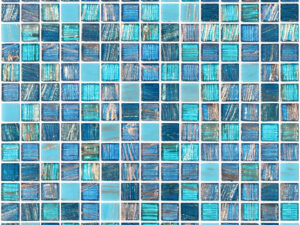 Gloss Cerulean Blue Glass Mosaic 15x15mm. 31954