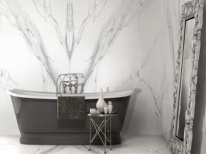 Matte Correos Statuario Slim Porcelain Panel 1600x3200x12mm. 32734