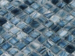 Gloss Huela Blue Glass Mosaic 15x15mm. 34116