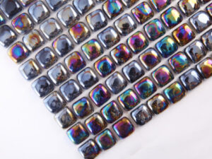 Gloss Tosens Black Bubble Glass Mosaic 25x25mm. 34306