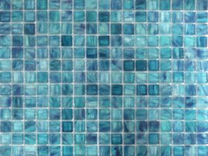 Gloss Aguila Pacific Blue Glass Mosaic 15x15mm. 103464