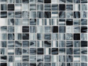 Gloss Storm Blue Glass Mosaic 20x20mm. 103467