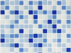 Gloss Morais Blue Glass Mosaic 20x20mm. 103486