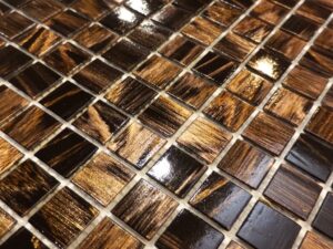 Gloss Sagres Brown Glass Mosaic 20x20mm. 103487