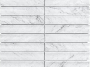 Honed Carrara Marble Stack Bond Mosaic 23x145mm. 103494