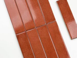 Semi Gloss Tajuna Red Wall Tile 50x200mm. 103495