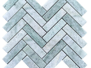 Honed Miranda Ocean Marble Herringbone Mosaic 20x98mm. 103539